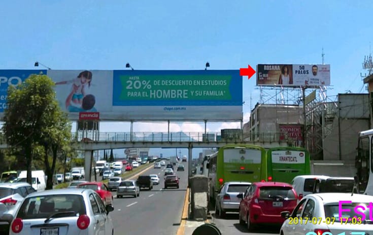 Espectacular MEX082O1 en Paseo Tollocan #615, Las Américas, Toluca de One Marketing