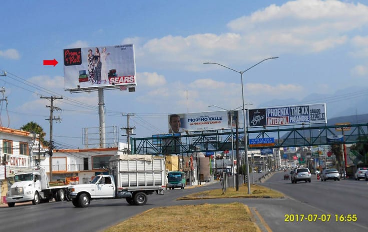 Espectacular NVL015N1 en Contry, Monterrey, Nuevo León de One Marketing