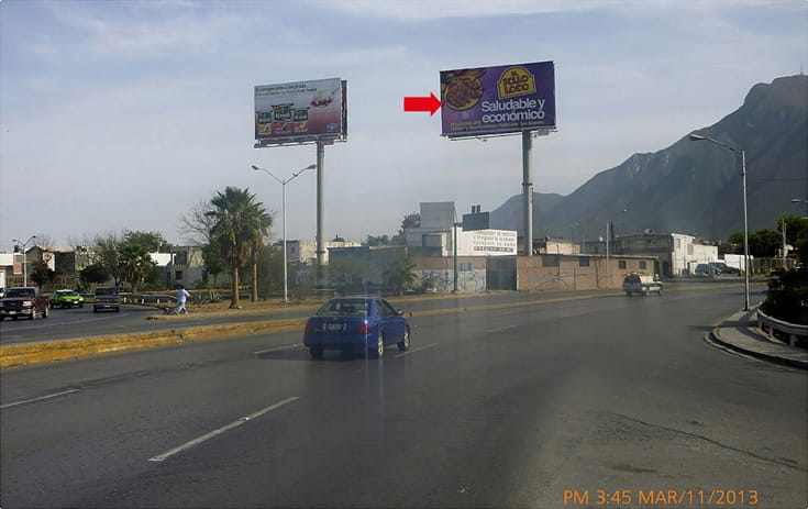 Espectacular NVL021N1 en Azteca, Guadalupe, Nuevo León de One Marketing