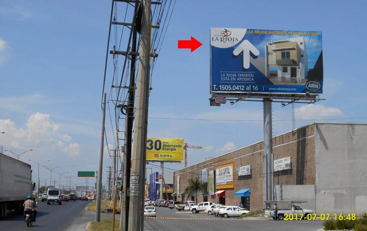 Espectacular NVL079S1 en Carr. Monterrey Miguel Alemán Km. 16.5 Bis, El Milagro, Apodaca de One Marketing
