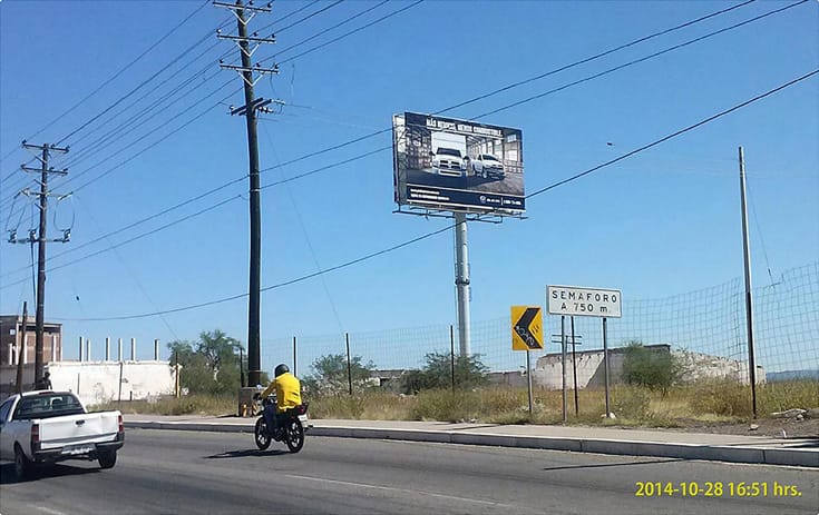 Espectacular SON012S1 en Km. 2121 Carr. Internacional a Nogales Blvd. Esteban Mazón López, San Luis, Hermosillo de One Marketing