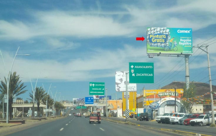 Espectacular ZAC003S1 en La Condesa, Guadalupe, Zacatecas de One Marketing