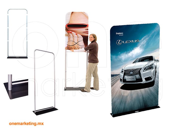 Banner Tela Tensión de Aluminio código OM-OB-73 de One Marketing Stands y Displays