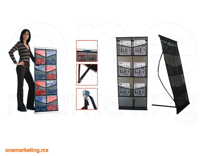 Display tipo Porta Folletero B8 OM-FL-65 de One Marketing Expo Stands y Displays