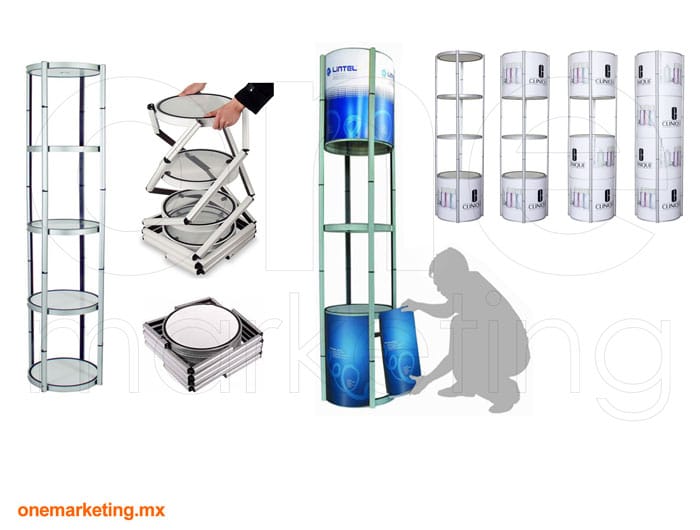 Torre Twister Exhibidor de Aluminio código OM-TT-63 de One Marketing Stands y Displays
