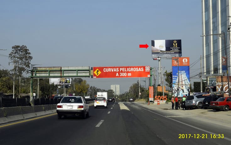 Espectacular MDF308P1 en Carr. México Toluca #5265 Km. 17.5 (Construterra), Loma Alta, Cuajimalpa de One Marketing