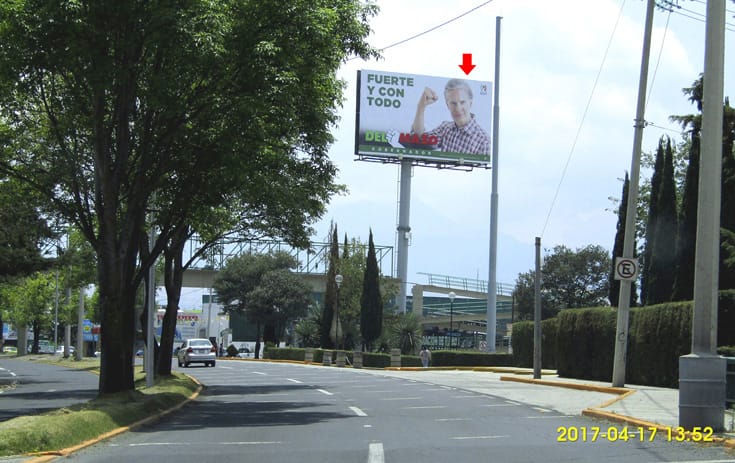 Espectacular MSMEX015N1 en Nueva Oxtotitlán, Toluca de One Marketing