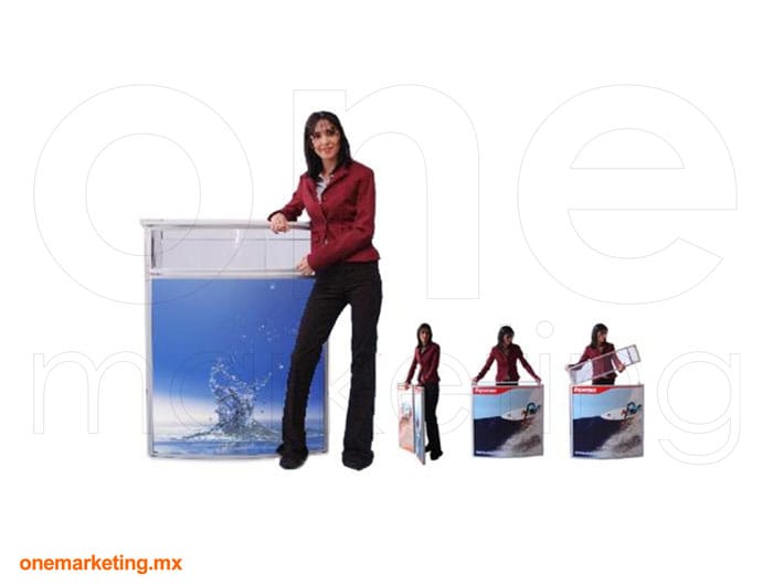 Display tipo Mesa Doble Panel OM-DS-56 de One Marketing Expo Stands y Displays