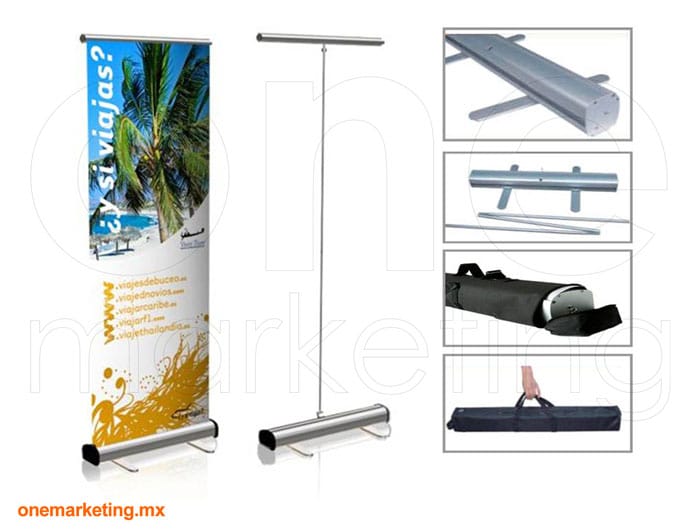 Roll Up Standard de Aluminio código OM-RU-1 de One Marketing Stands y Displays