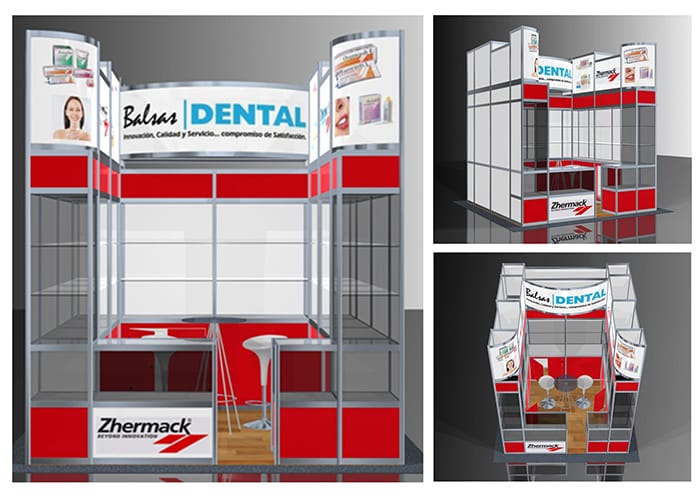 Ejemplo de Stand Octanorm 3x3 Cajón para Balsas Dental de One Marketing Expo Stands y Displays