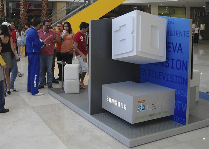 Ejemplo de Stand para Plaza en pasillo para Samsung de One Marketing Expo Stands y Displays
